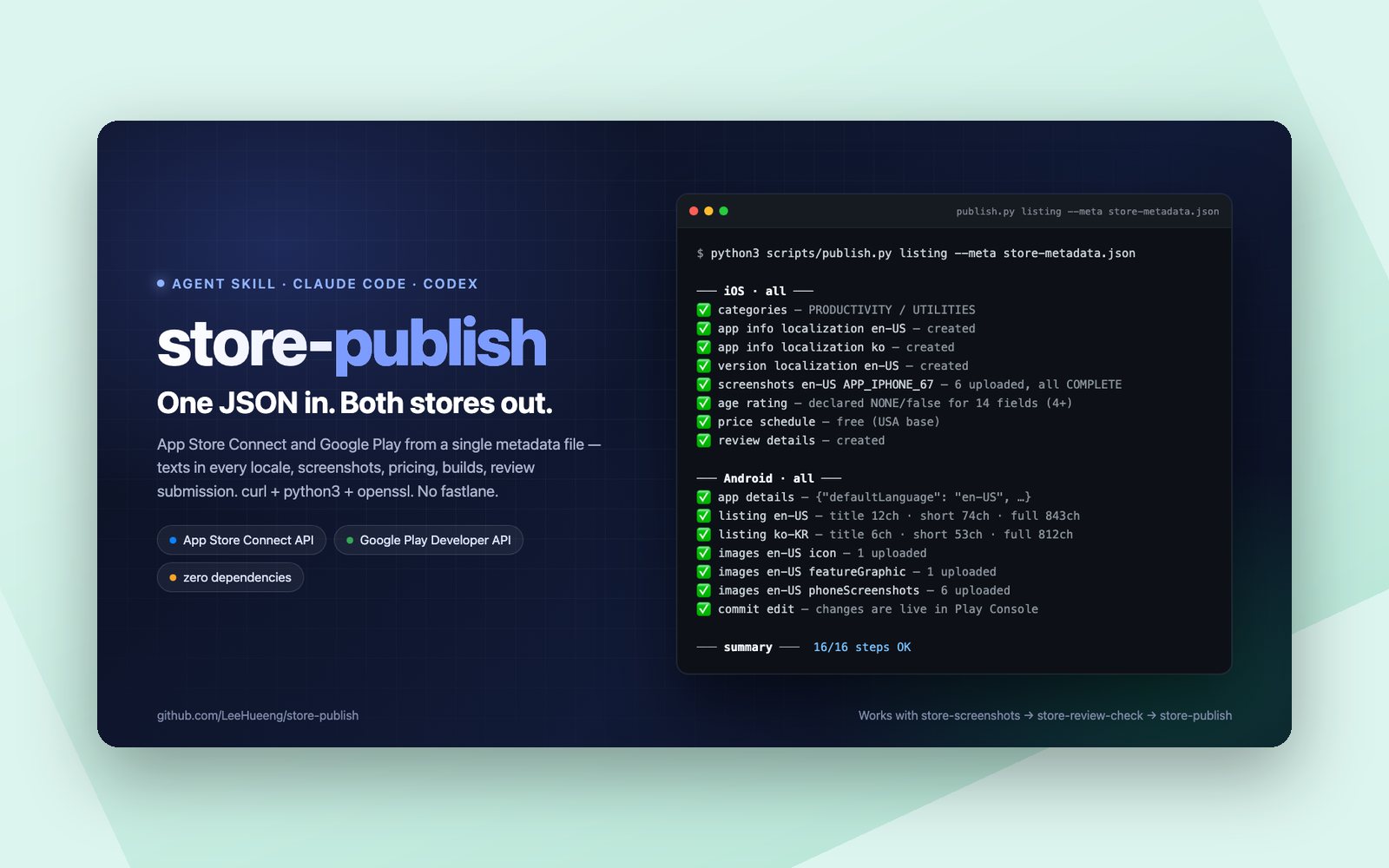 store-publish 화면